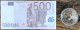 Réplique Billet 500 Euro - Réplique Petite Taille 8x4,1cm - 500€ - 500 Euro