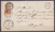 L. Affr. N°8 D51 (double Frappe) Càd CHIEVRES ATTRE /19 AOUT 1857 Pour BRUXELLES - Boîte Rurale "AG" (au Dos: Càd Bleu A - 1851-1857 Medaglioni (6/8)