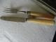 Antique Couverts, 6 Couteaux 6 Fourchette Dessert Dorée - Forks