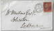 Great Britain 1873 Cover Malvern Lin To Ledbury Stamp 1 Penny Red Perforate Corner Letter GG Queen Victoria Plate 145 - Covers & Documents