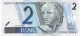 BRAZIL P249d 2 REAIS 2001  #B/A Signature 28a  UNC. - Brazil