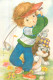 Enfant Au Golf Et Son Chiot - Collections, Lots & Séries