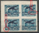 Ecuador Sanabria 207e Airmail 1947 IMPERFORATED Block Of 4 MNG Ith Plate Flaw In Overprint "LaPatria" + "Circle" On 30 - Ecuador