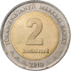 Turkmanistan, 2 Manat, 2010, Bimétallique, SPL+, KM:104 - Turkmenistán