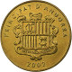 Andorre, 5 Centims, 2002, Laiton, SPL, KM:181 - Andorre