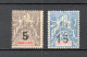 INDOCHINE  N° 22 + 23   NEUFS AVEC CHARNIERES  COTE 4.70€     TYPE GROUPE SURCHARGE - Unused Stamps