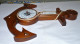 Delcampe - VINTAGE GROS BAROMETRE THERMOMETRE BAROMASTER FRANCE DECOR BOIS ANCRE MARINE - Technics & Instruments