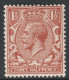 GB Scott 189 - SG420, 1924 George V 1.1/2d MH* - Ongebruikt