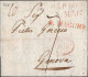 605 - LETTERA PREFILATELICA DA NAPOLI A GENOVA 1818 - 1. ...-1850 Prefilatelia