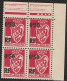 Année 1946-N°247 Neufs**MNH : Armoiries D'Alger - Type De 1942 Surchargés : Bloc De 4    (d2) - Unused Stamps