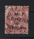 VARIETE - TIMBRE SYRIE YT N° 49 - O.M.F. SYRIE 50 CENTIEMES SUR 2 C. - DOUBLE FLEURON ROUGE - OBLITERATION ALEP - Used Stamps