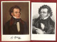 ** LOT  4  CARTES  SCHUBERT  +  SOCLE ** - Cantanti E Musicisti