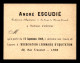 ANDRE ESCUDIE, PROFESSEUR D'EQUITATION ASSOCIATION LYONNAISE D'EQUITATION, 28 RUE TRONCHET A LYON - FORMAT 10 X 8 CM - Autres & Non Classés