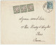 FRANCE - 1927 Taxe De 60c Avec 3x20c Duval Préo Triangle Rose à Paris Sur LSC De Belgique (grand T Sour Les Timbres) - 1859-1959 Covers & Documents