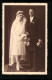 Foto-AK Paar In Hochzeitskleidung Mit Blumen  - Huwelijken