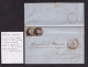 DDFF 839 -- Lettre 2 X TP Médaillon Barres 76 LOUVAIN 1857 Vers CHATELINEAU - Origine WYGMAEL , Remy Frères En Relief - 1851-1857 Medaillons (6/8)