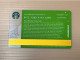 Singapore STARBUCKS Coffee Gift Card, Set Of 1 Used Card - Singapore