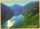 2 PC - Norway - Geiranger - Djupvashytta Hotel - Geirangerfjorden Og Ornesvingene - Fjord, Eagle Road, Ship - Norwegen