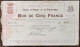 Bon 5 Francs Ville De CHAUNY 1914 Caisse D'épargne Et De Prévoyance - Nécessité - Bons & Nécessité