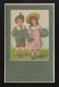 Kinder Mit Blumenkörben Herzlichen Glückwunsch Namenstag, Neersen 16.3.1909 - Contre La Lumière