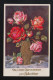 Rote + Rosa Rosen Goldvase Herzlichen Glückwunsch Geburtstag, Jüterbog 12.9.1938 - Tegenlichtkaarten, Hold To Light