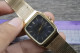Vintage Citizen  Gold Plated Black Dial Men Quartz Watch Japan Rectangular 31mm - Antike Uhren