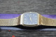 Delcampe - Vintage Citizen  Gold Plated Black Dial Men Quartz Watch Japan Rectangular 31mm - Antike Uhren