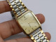 Vintage Seiko 5E31 5A50 Yellow Dial Men Quartz Watch Japan Square Tank Shape 27mm - Horloge: Antiek