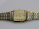 Delcampe - Vintage Seiko 5E31 5A50 Yellow Dial Men Quartz Watch Japan Square Tank Shape 27mm - Watches: Old