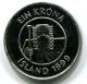 1 KRONA 1999 ICELAND UNC Fish Coin #W11292.U.A - Islanda