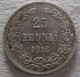 Finlande 25 Pennia 1916 S Nicholas II, En Argent. KM# 6, Superbe - Finland