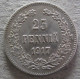 Finlande 25 Pennia 1917 S Nicholas II, En Argent. KM# 6, Unc - Neuve - Finlande