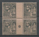 MONACO 1891 N° 17 ** Bloc De 4 Millésime 0  Bleu Gris Foncé Neuf MNH Superbe TTB C 1920 + € Prince Albert Ier - Neufs