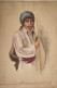 Aquarelle.- "Jeune Homme Berbère à La Lance". Signée Illisible Au Bas M.F. Attribué Atelier Flournoy 1900 - Watercolours