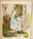 Aquarelle.- "The First Love Letter. La Première Lettre D'Amour" Signée Au Bas Gauche B.F. Attribué Atelier Flournoy 1900 - Watercolours