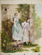 Aquarelle.- "The First Love Letter. La Première Lettre D'Amour" Signée Au Bas Gauche B.F. Attribué Atelier Flournoy 1900 - Wasserfarben