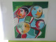 Splendide Tableau, Aux "Quatre Visages", Style COBRA, Acryle Sur  Toile - Hedendaagse Kunst