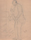 DESSINS.- 4 Croquis L'Indiscret, Le Peintre, Le Priseur Effectués En 1 Demie Heure Atelier VIGNAC . 1901 - Dibujos