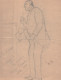 DESSINS.- 4 Croquis L'Indiscret, Le Peintre, Le Priseur Effectués En 1 Demie Heure Atelier VIGNAC . 1901 - Disegni