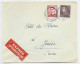 BELGIQUE 2FR+10FR LETTRE COVER EXPRES BRUXELLES 1954 TO SUISSE - 1953-1972 Lunettes