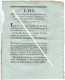 3V4x   Langres Loi 1791 Relative Au Remplacement Colonels Et Lieutenants Colonels Organisation Armée Française - Décrets & Lois