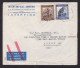 Belgian Congo: Airmail Cover To USA, 2 Stamps, Soldier, Military, Gun, Red Jusqu'a Bar Cancel (minor Damage) - Storia Postale