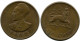 5 SANTEEM 1936 (1944) ETHIOPIA Coin #AK339.U.A - Ethiopie