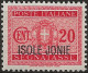 OIJOSx2N - 1941 Occup. Milit. Ital. ISOLE JONIE, Sass. Nr. 2, Segnatasse Nuovo Senza Linguella **/ - Isole Ionie