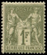 FRANCE Poste * - 72, Signé Scheller: 1f. Bronze Type I - Cote: 1400 - 1876-1878 Sage (Type I)