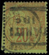 TAHITI Poste O - 5a, Surcharge Renversée: 10c. Sur 20c. Brique Sur Vert - Cote: 520 - Used Stamps