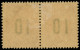 INDOCHINE Poste * - 64Aa, Paire Chiffres Espacés Tenant à Normal: 10 Sur 75c. Rouge Sur Orange - Cote: 180 - Unused Stamps