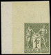 FRANCE Poste ** - 72a, Non Dentelé, Cdf, Superbe: 1f. Bronze - Cote: 900 - 1876-1878 Sage (Type I)