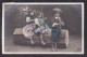 Two Girls And One Boy - Posing / Sazerac Phot - F.K. Paris / Postcard Circulated, 2 Scans - Portraits