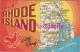 Maps Postcard - Map Of Rhode Island "Little Rhody"   DZ45 - Landkarten